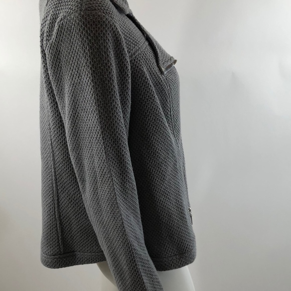 Alfani Womens Moto Jacket Plus Size 0X Gray Zip - Picture 4 of 6